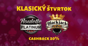 Klasický štvrtok blackjack ruleta - SynotTIP Casino