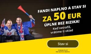 Stav si vo Fortuna za 50 € bez rizika