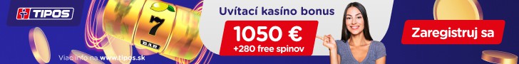 eTIPOS kasíno - kampaň Uvítací bonus - 728x90