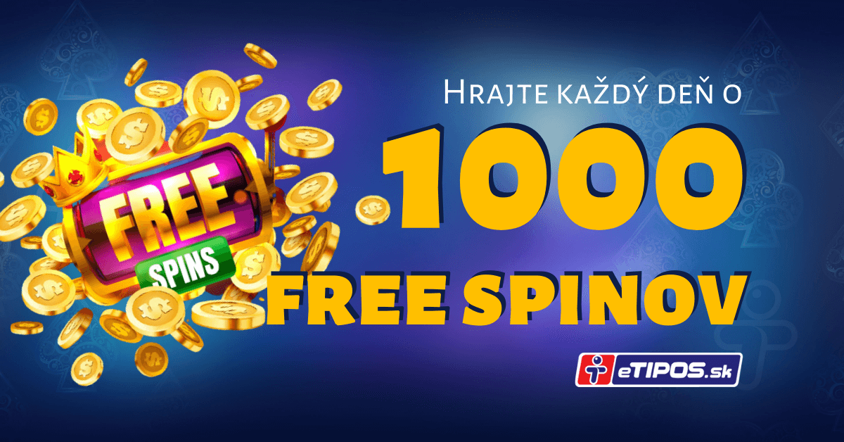 eTIPOS Kasíno rozdáva hráčom 1000 free spinov každý deň