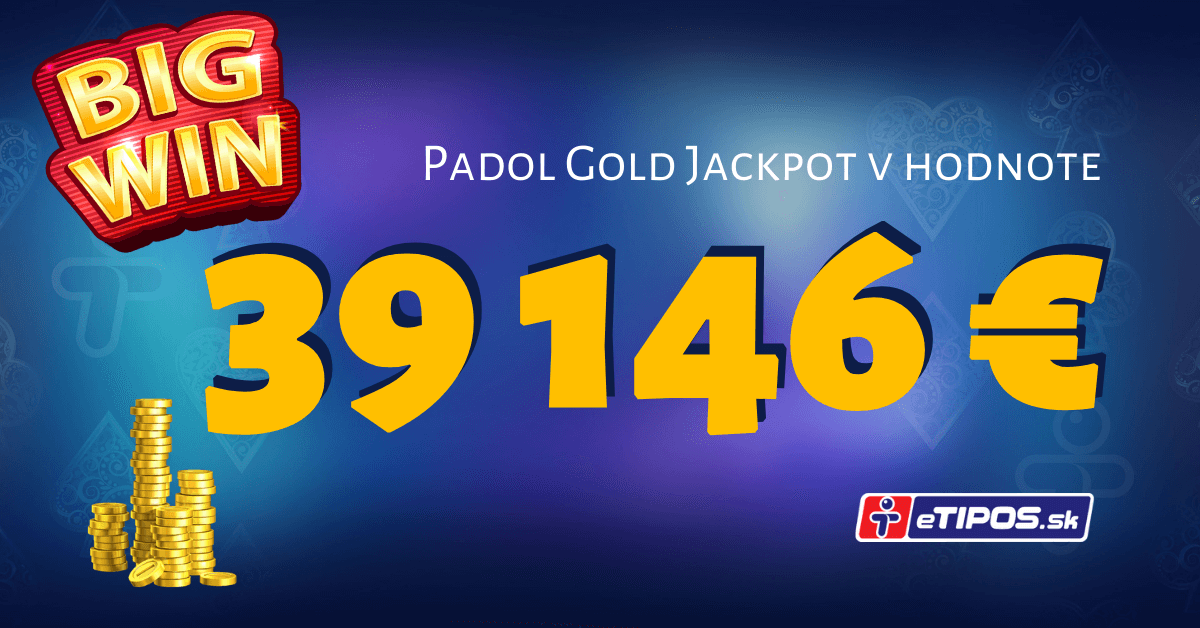 V eTIPOS kasíne padol Zlatý Multilevel jackpot v hodnote 39 146 €