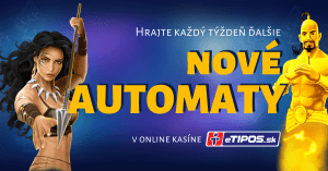 Každý utorok nové online automaty v kasíne eTIPOS.sk