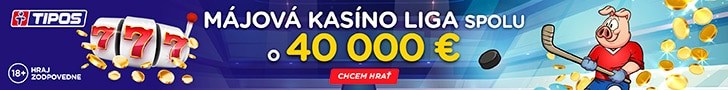 Májová kasíno liga o 40 000 € v eTIPOS - 728x90