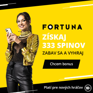 Fortuna - vstupný bonus 333 free spinov - nový vizuál 300x300