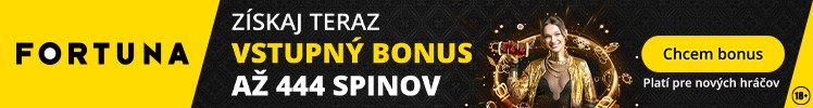 Nový vstupný bonus 444 free spinov pre nových hráčov - Fortuna Casino - 748x100