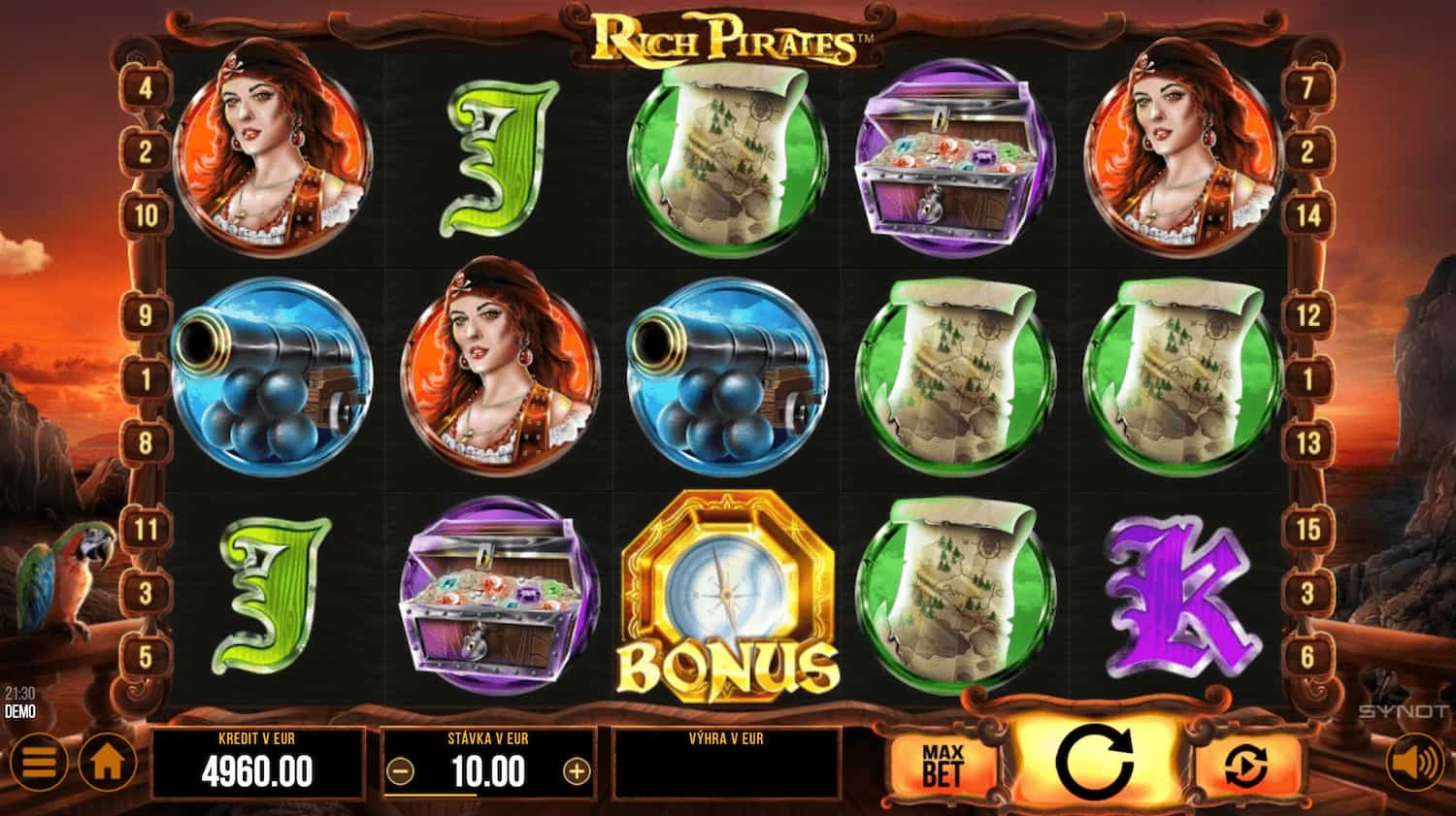 Rich Pirates - automat od SYNOT Games - ukážka