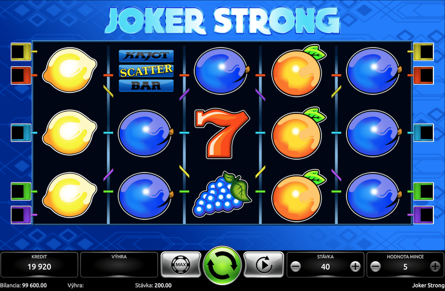 Ukážka online automatu Joker Strong od Kajot Games