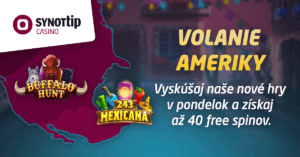 Volanie Ameriky - 40 free spinov v SYNOTtip Casino
