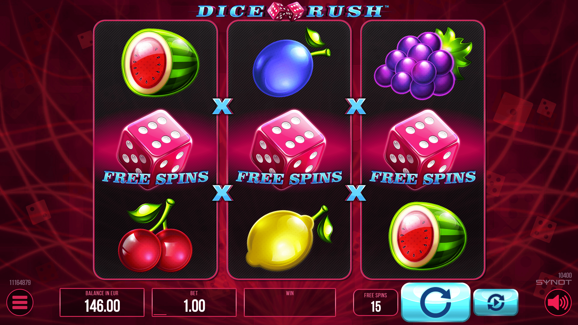 Bonusové free spiny v automate Dice Rush od SYNOT Games