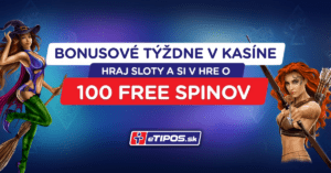 Bonusové týždne v eTIPOS kasíne - 100 free spinov
