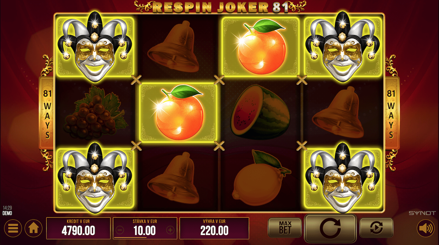 Respin Joker 81 - ukážka automatu od SYNOT Games