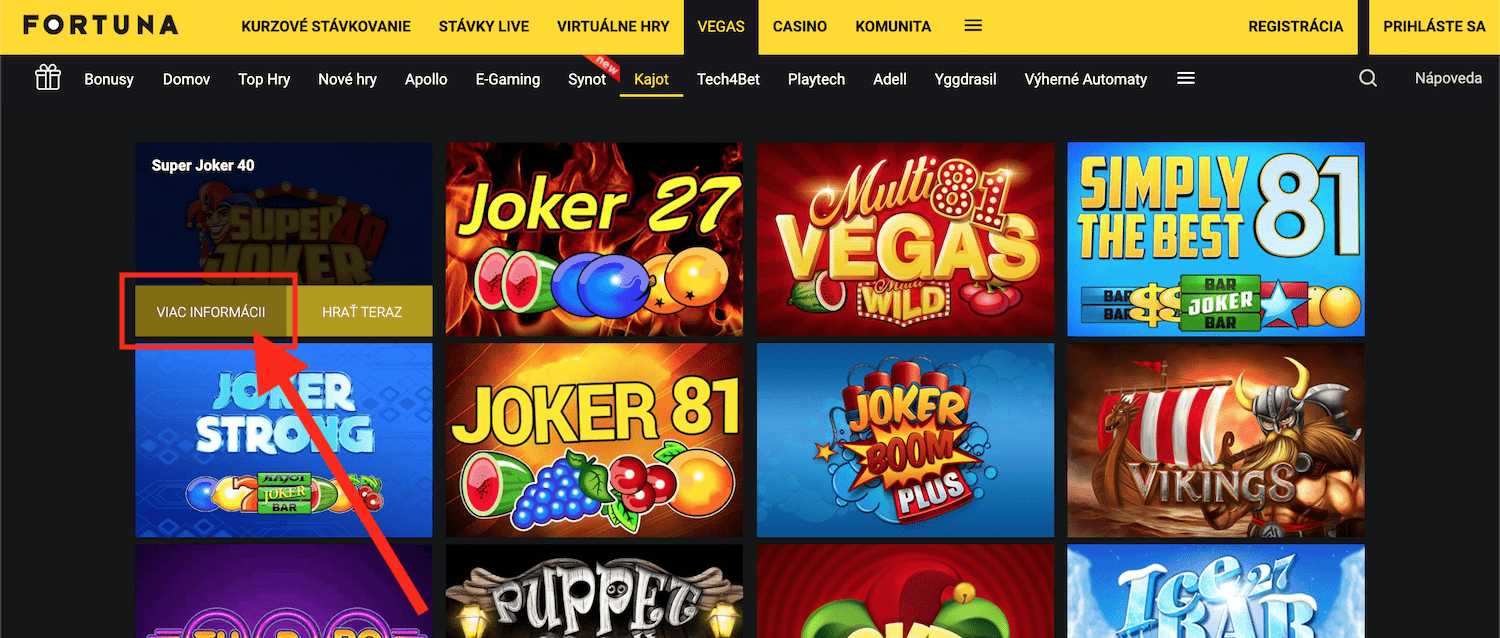 Ako otvoriť online automat v kasíne Fortuna