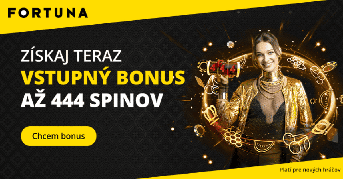 Nový vstupný bonus 444 free spinov pre nových hráčov v kasíne Fortuna
