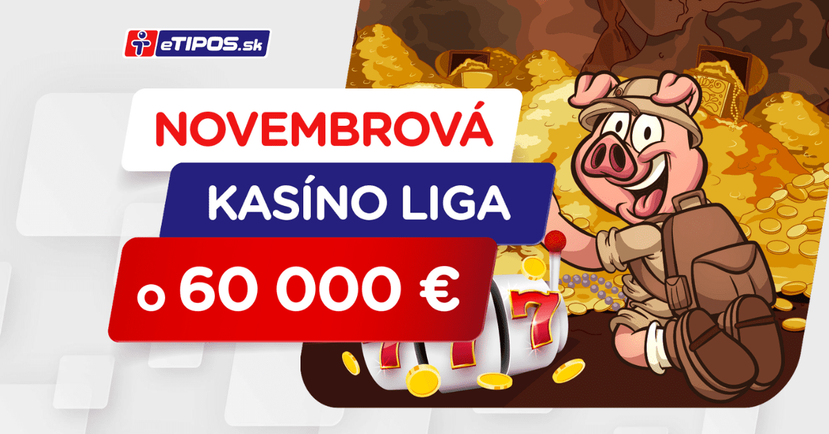 Liga kasino November 2022 seharga €60.000 di kasino online eTIPOS.sk