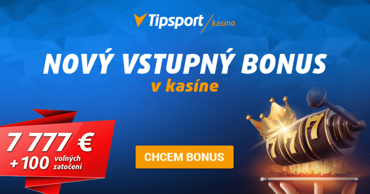 Nový Tipsport kasíno bonus pre nových hráčov - 7777 € + 100 free spinov