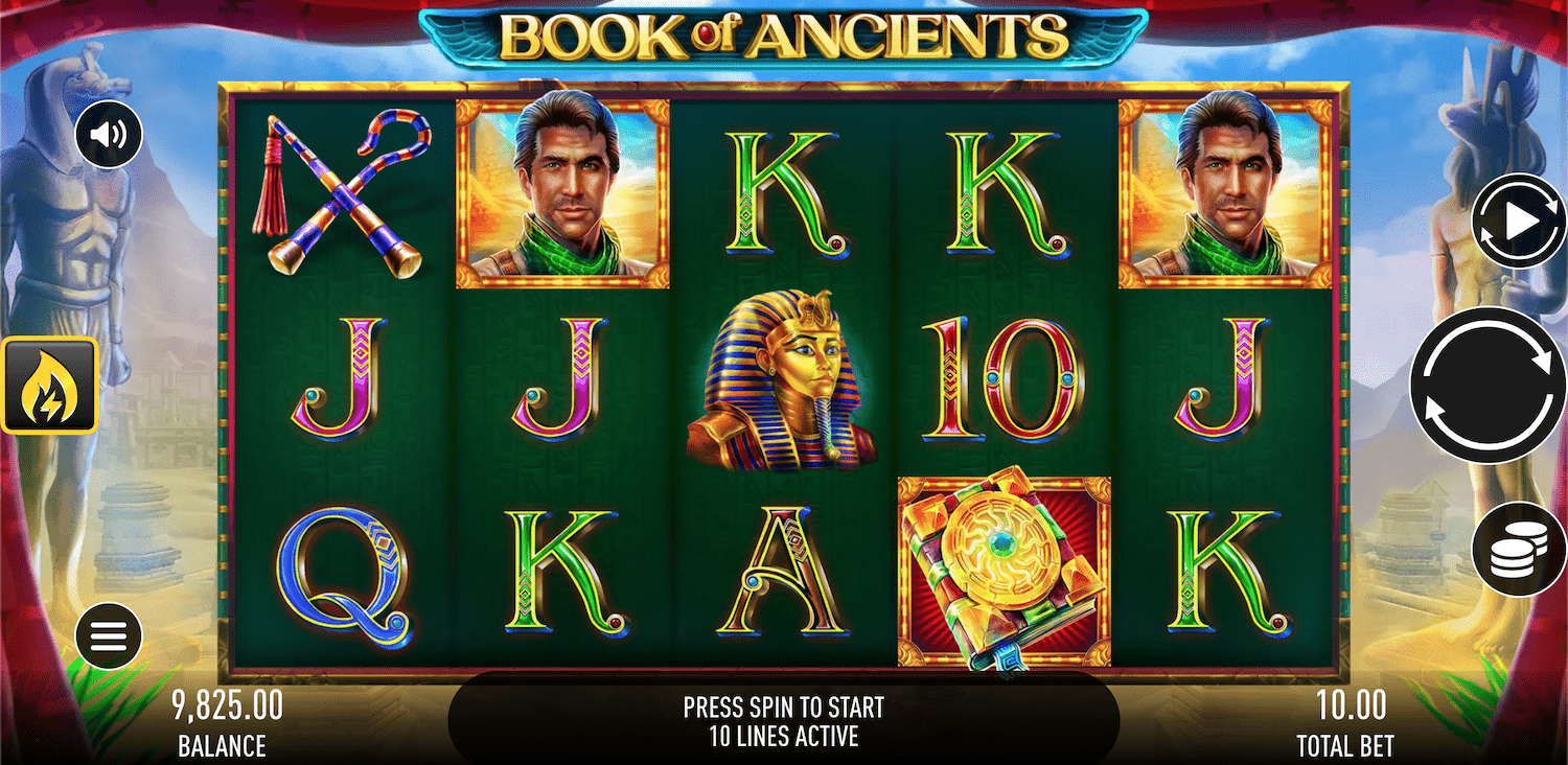 Online automat Book of Ancients od Gamebeat - ukážka valcov