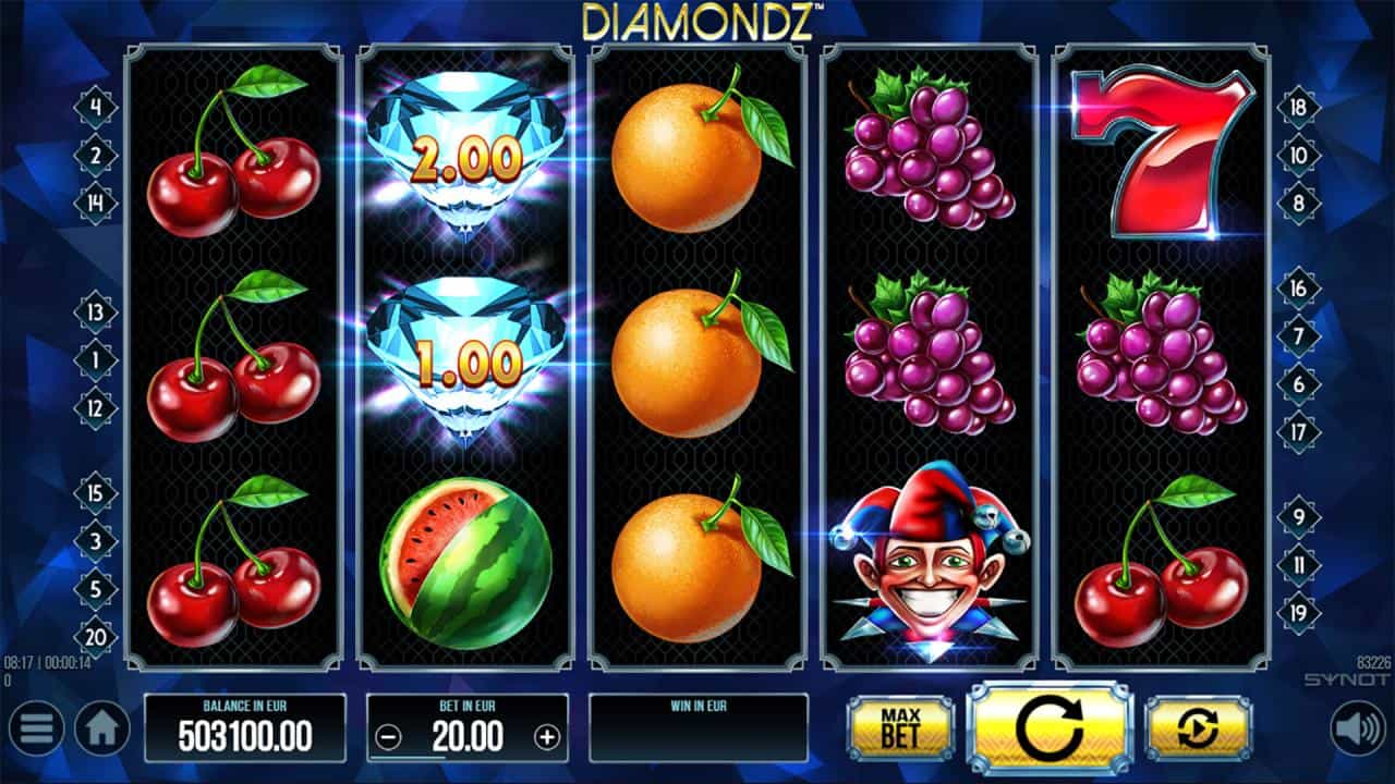 Slot online Diamondz oleh SYNOT Games - pratinjau reel
