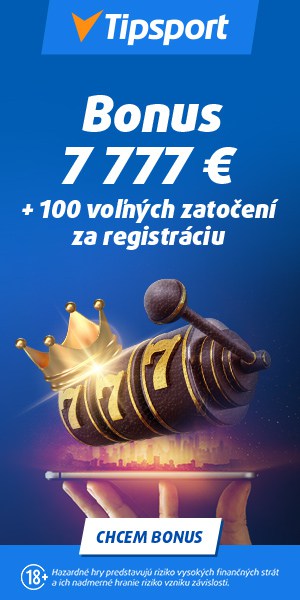 Tipsport kasíno - nový vstupný bonus 7777 € + 100 free spinov - 300x600