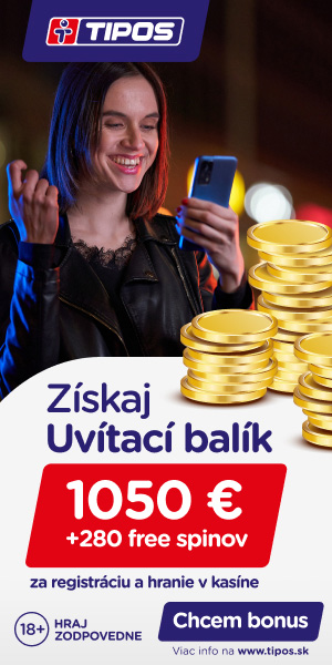 Uvítací bonus 1050 € + 280 free spinov ku vkladu v Tipos kasíne 2024 - 300x600