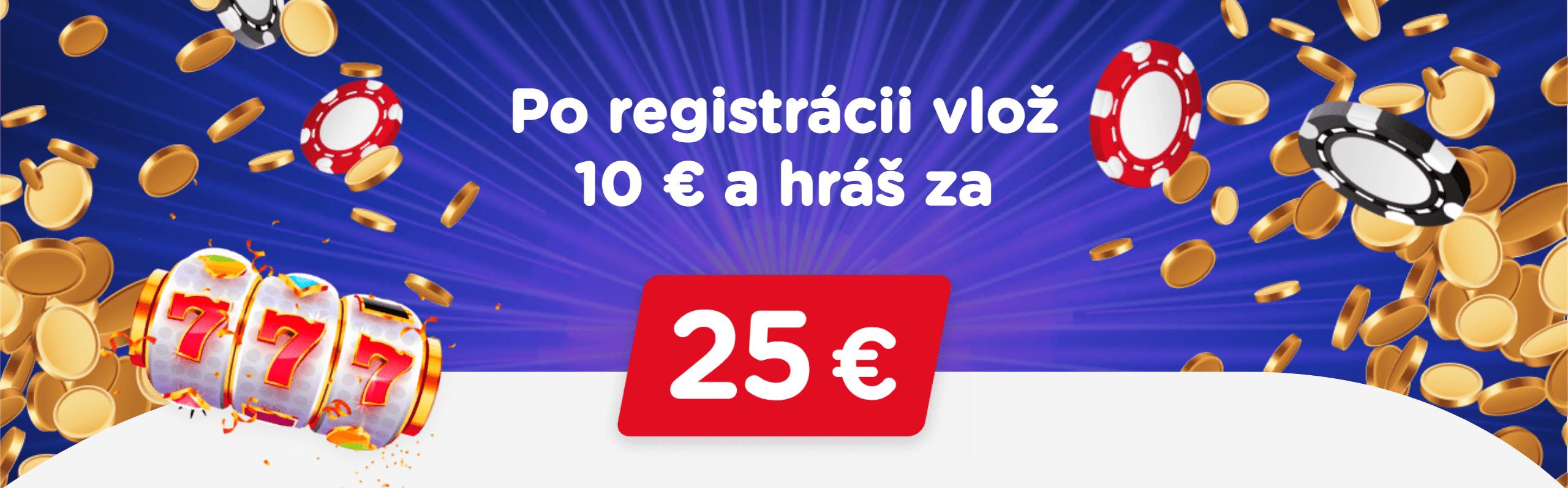 eTIPOS - Po registrácii vlož 10 Eur a hraj za 25 Eur - banner