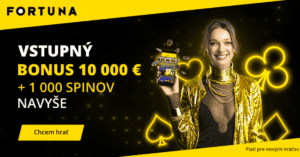 Nový vstupný bonus do Fortuna Casino - 10 000 € ku vkladu + 1000 free spinov