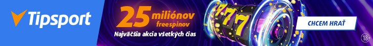 Tipsport Freespinmánia o 25 miliónov free spinov - 728x90