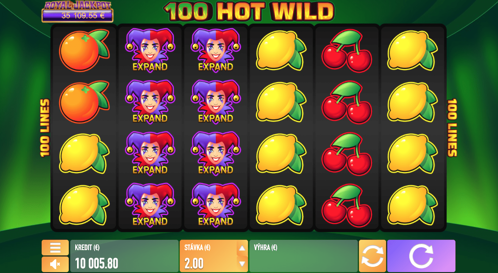 Automat Hot Wild 100 - funkcia Expandujúci Wild Symbol