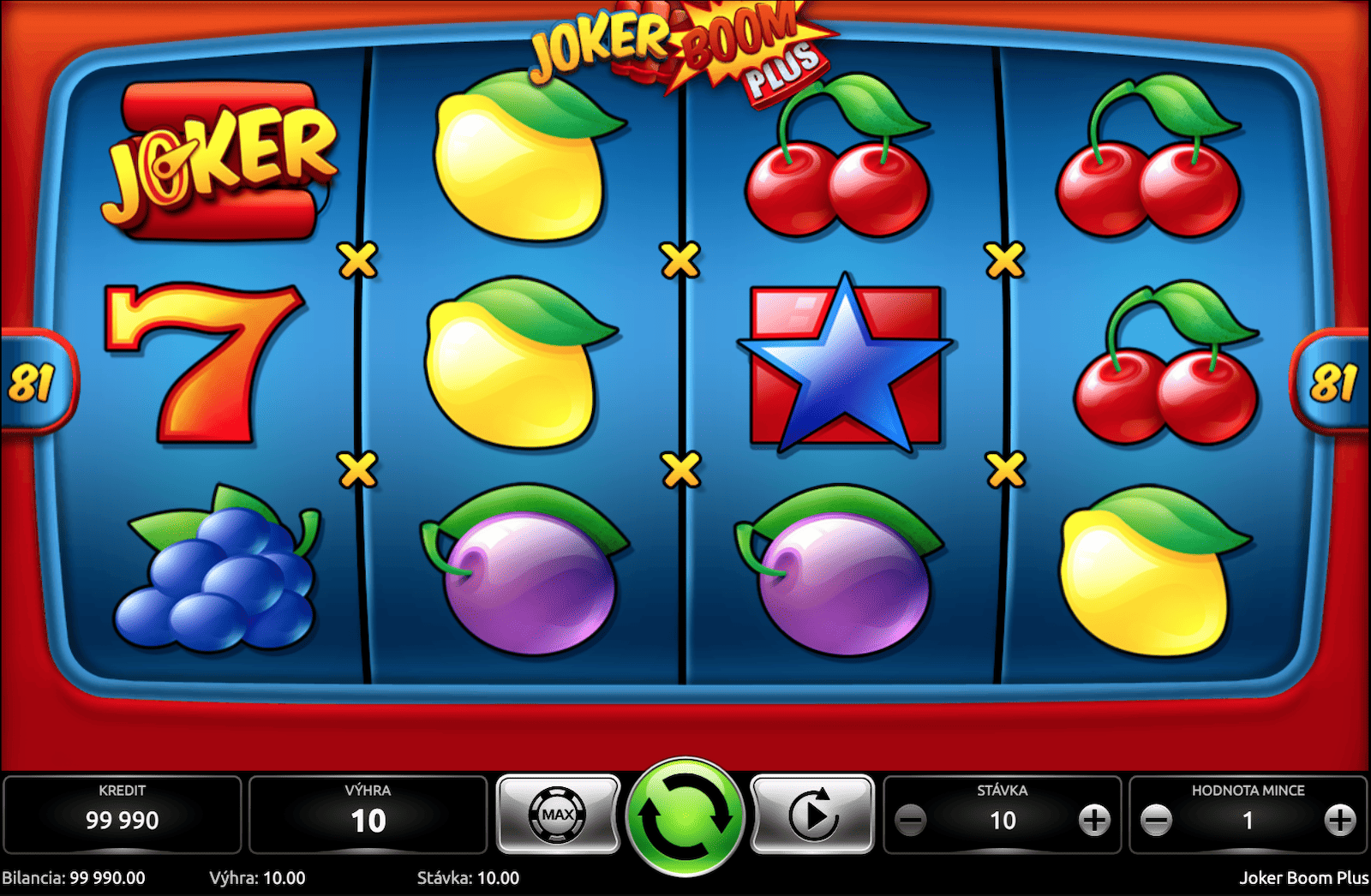 Wild Joker Bar symbol - automat Joker Boom Plus od Kajot Games