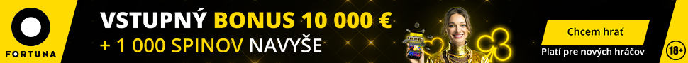 Nový vstupný bonus do Fortuna Casino - 10 000 € ku vkladu + 1000 free spinov - 970x90