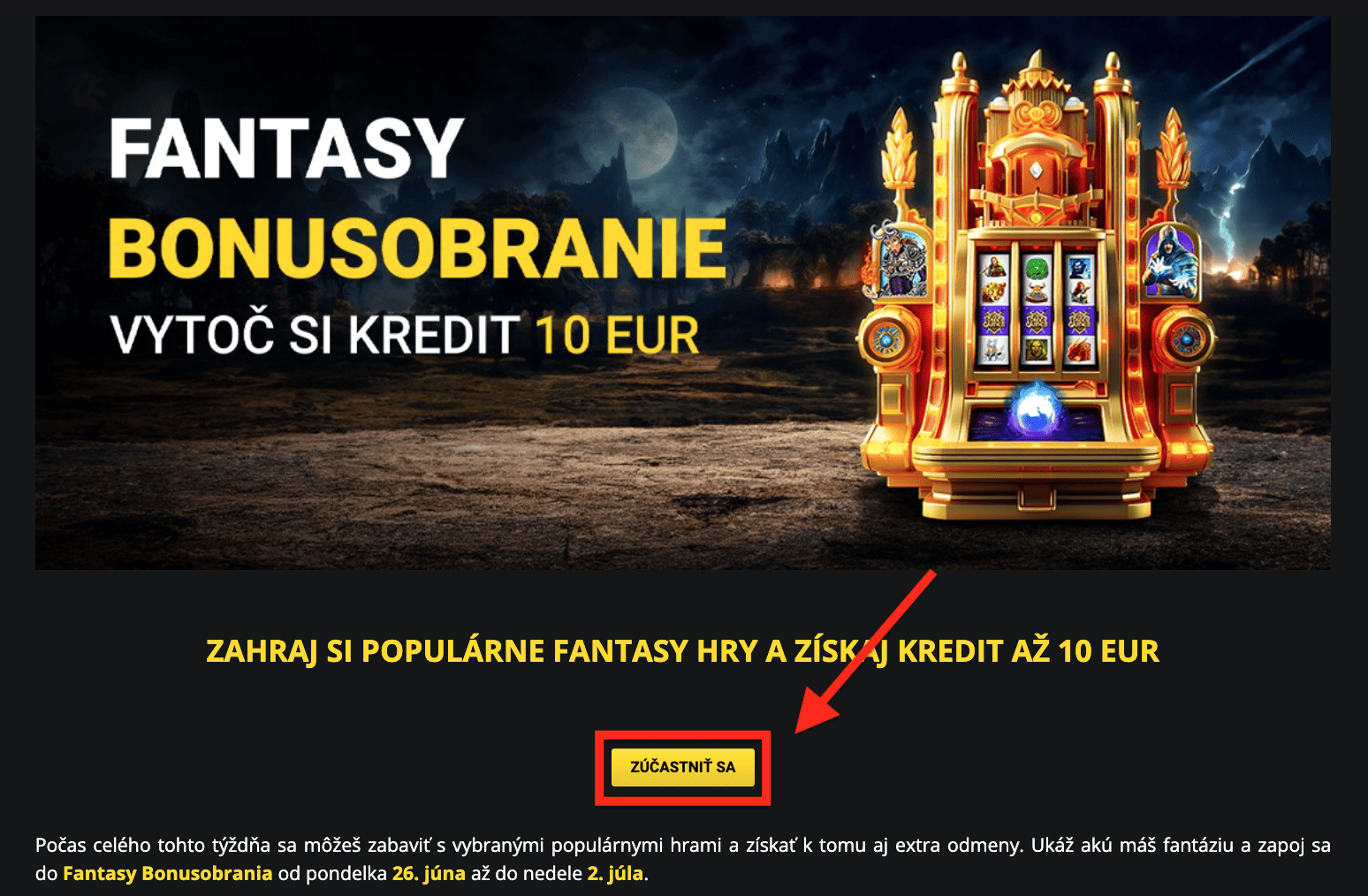 Fantasy Bonusobranie vo Fortune - ako sa prihlásiť do promoakcie