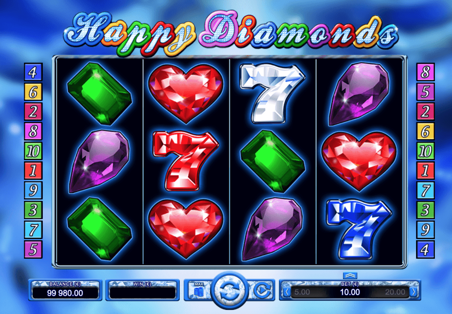 Online automat Happy Diamonds od Kajot Games - ukážka valcov