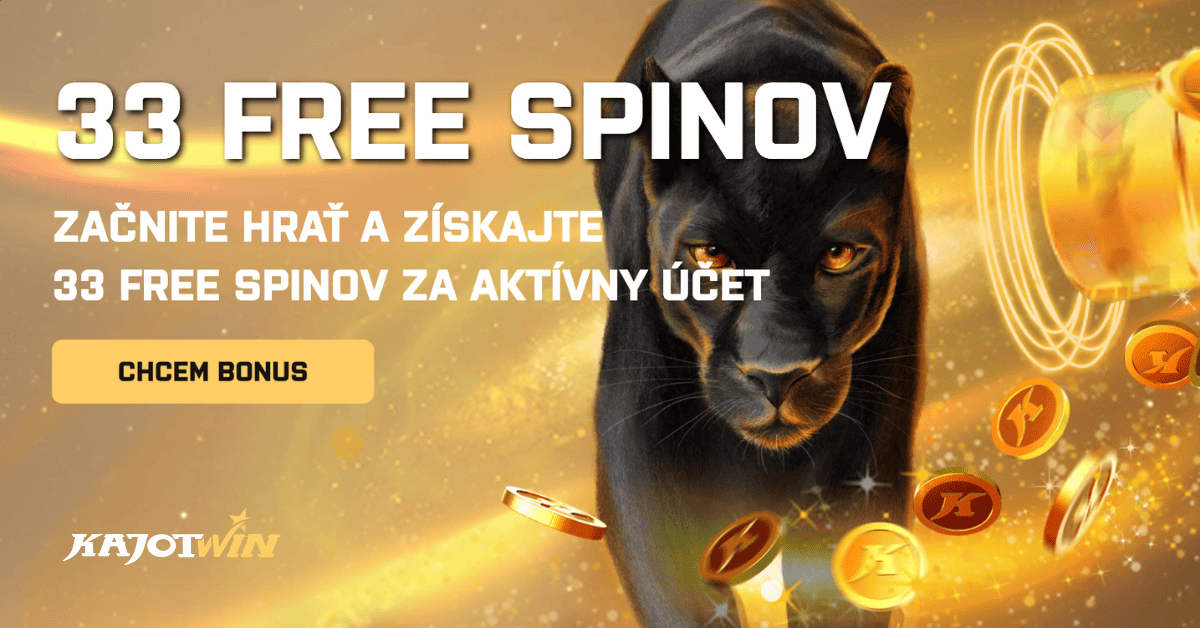 Vstupný bonus 33 free spinov v Kajotwin Casino