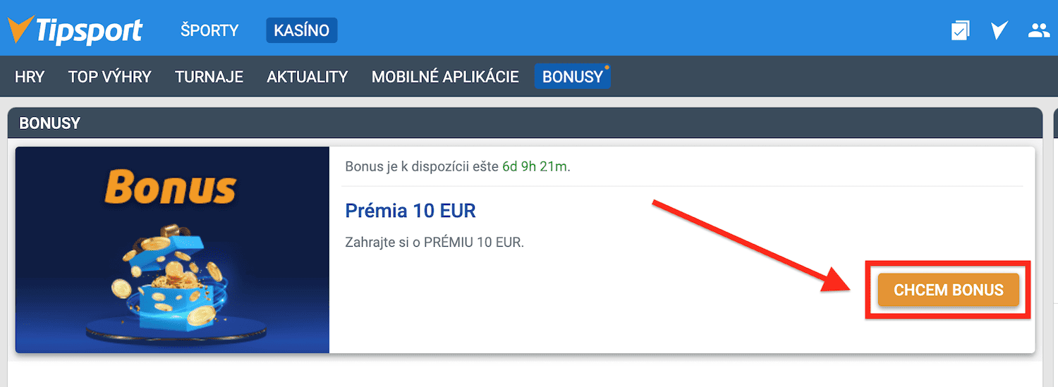 Prémia 10 Eur na MOD elektronik automaty od Tipsport - návod ako aktivovať bonus