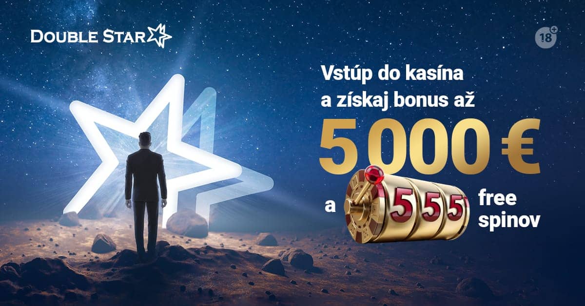 DoubleStar Casino nový vstupný bonus 2023 - 5000 € + 555 free spinov pre nových hráčov