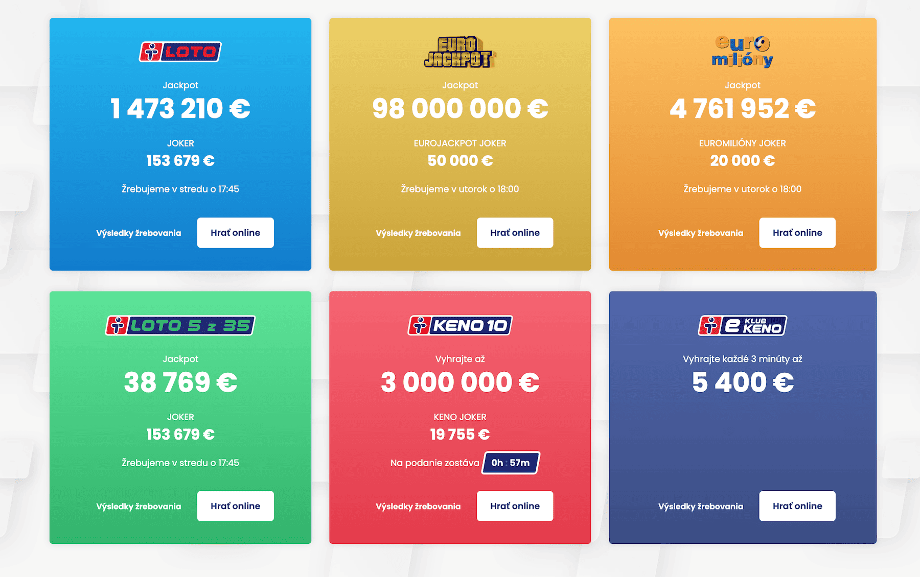 Online lotérie EUTOJACKPOT LOTO na eTIPOS.sk