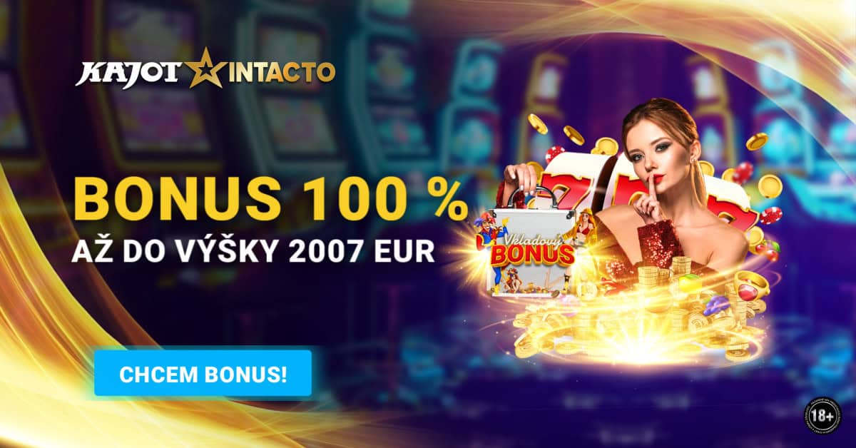 100% vkladový bonus až 2007 Eur pre nových hráčov v Kajot Intacto