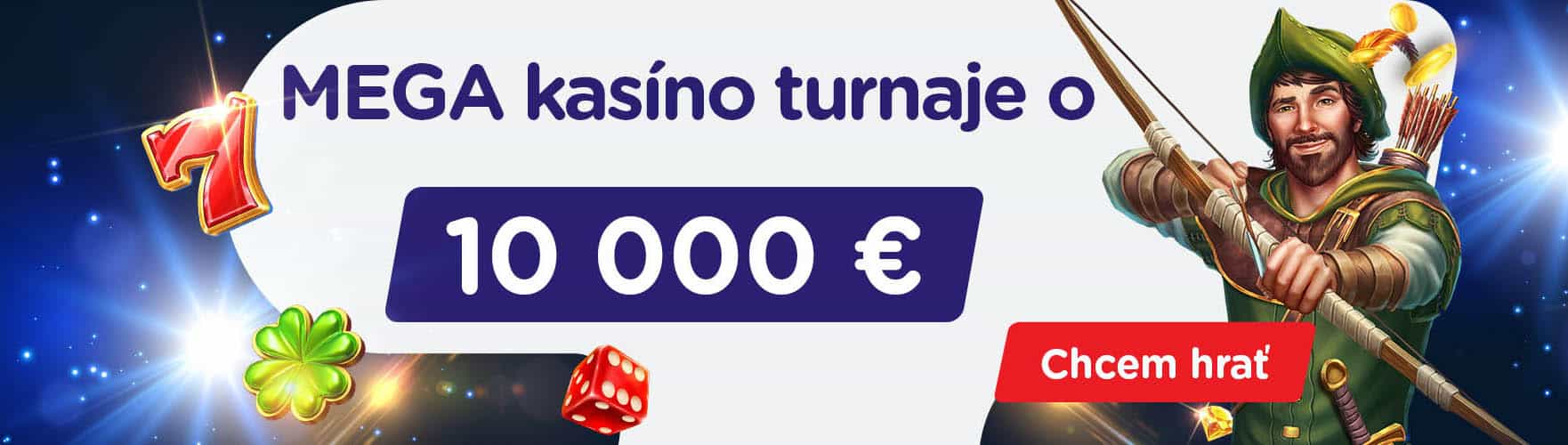 MEGA turnaje o 10 000 € v eTIPOS kasíne - banner