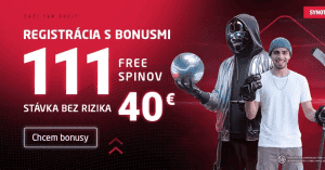 Registračný bonus 111 free spinov v Synot Tip