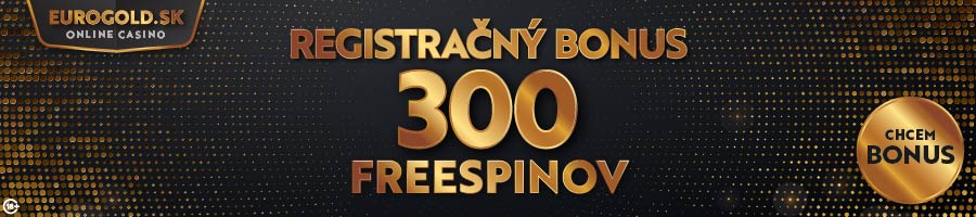 Eurogold casino online - registračný bonus 300 free spinov - 900x200