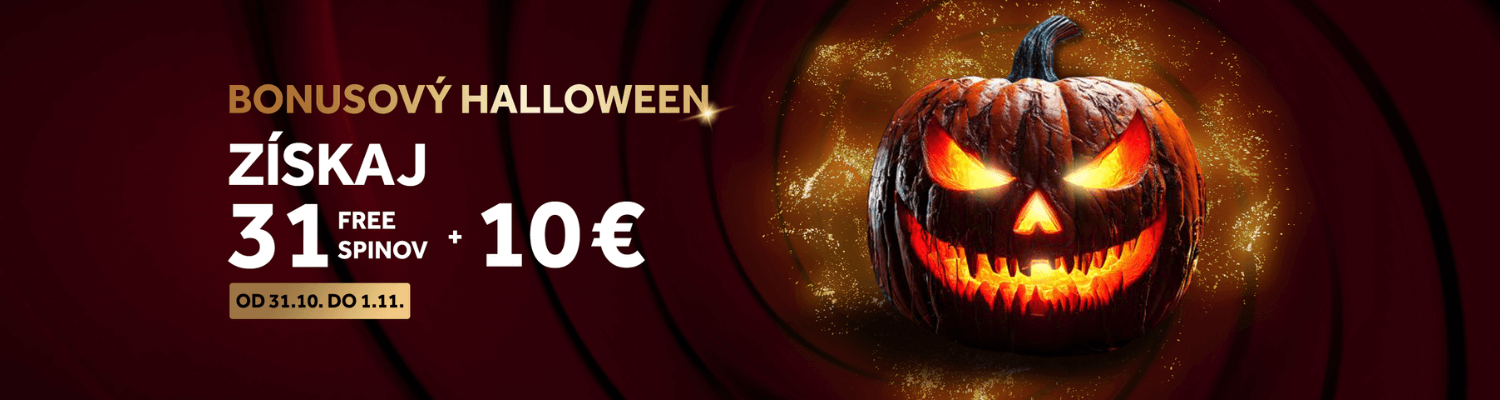 Halloweensky bonus 31 free spinov + 10 € v DoubleStar