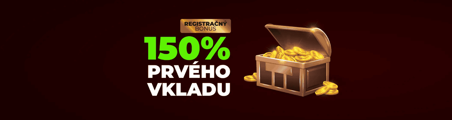 Registračný bonus 150 % navyše ku prvému vkladu - Eurogold casino