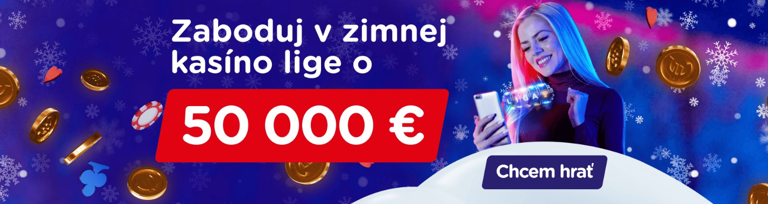 Zimná kasíno liga o 50 000 € v eTipos casino - promoakcia banner