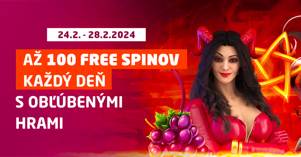 Bonus 100 free spinov každý deň s obľúbenými hrami - Synottip casino