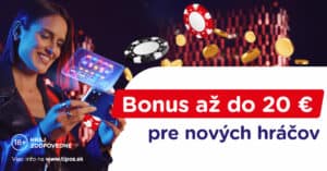 Registračný bonus 20 € pre nových hráčov v Tipos kasíne