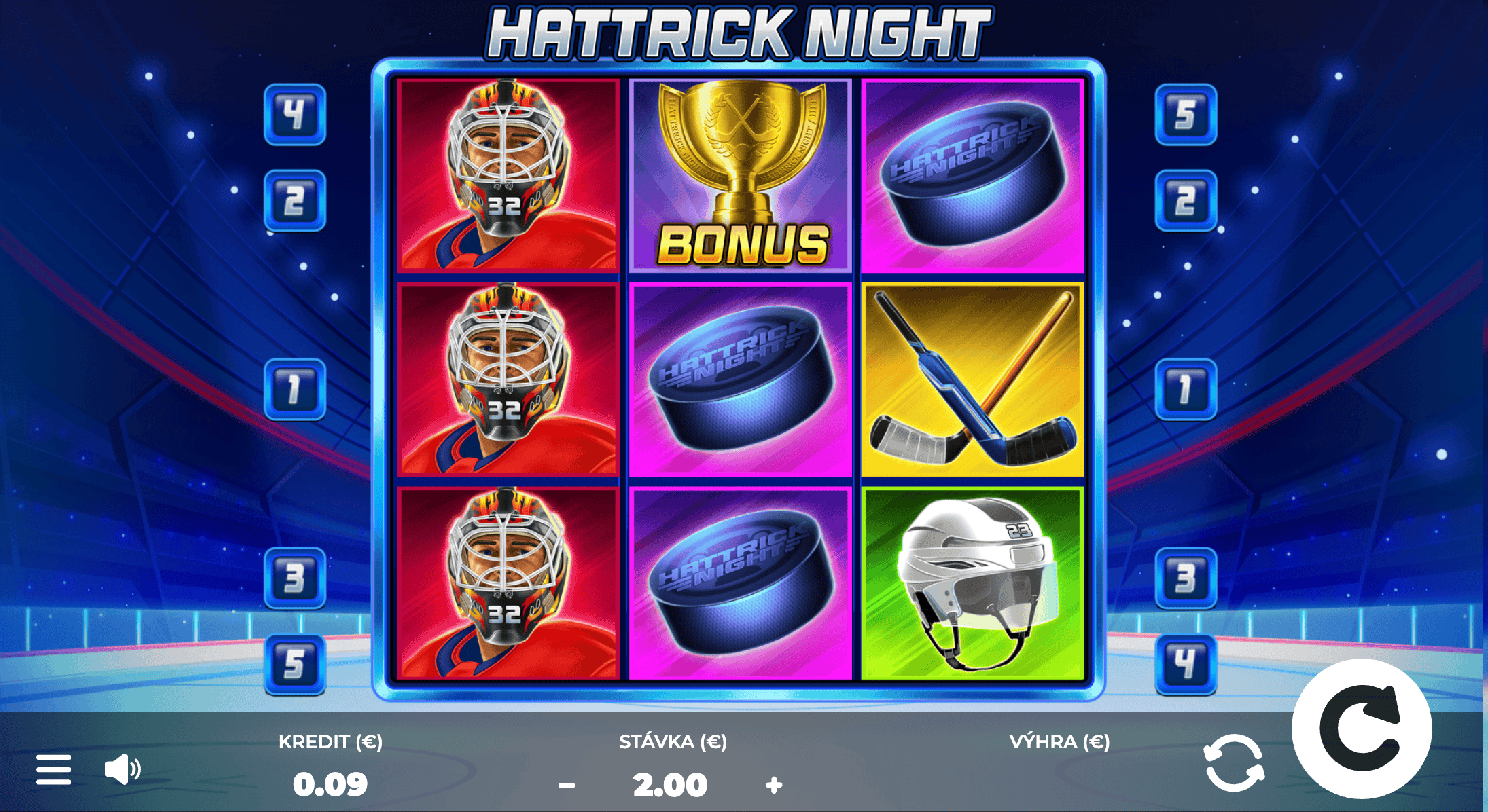 Online automat Hattrick Night od Tech4bet - ukážka valcov
