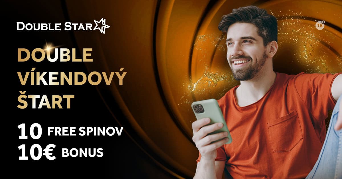 Double víkendový štart v DoubleStar casine - bonus 10 free spinov a 10 €