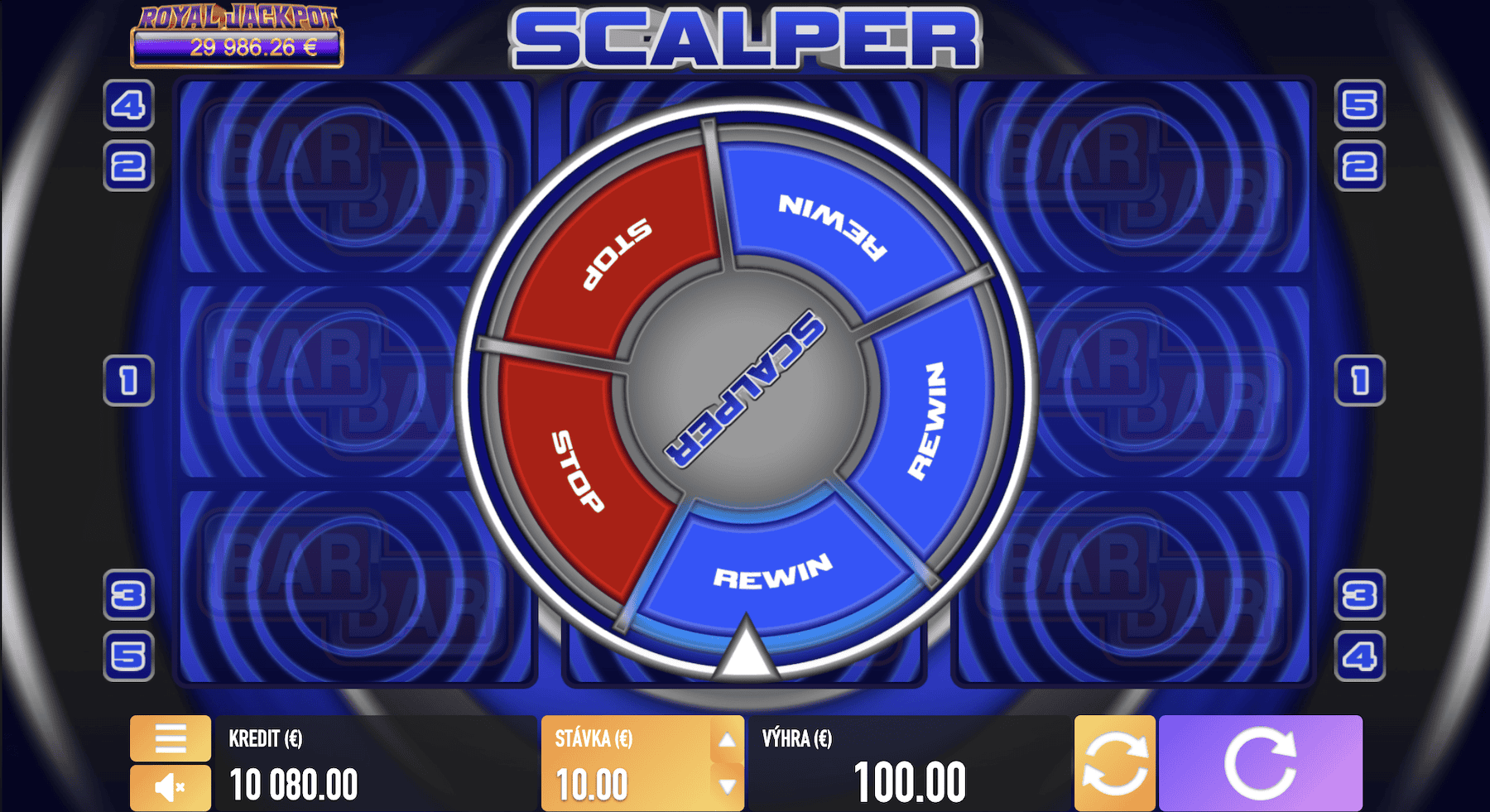 Online automat Scalper - bonusová hra koleso