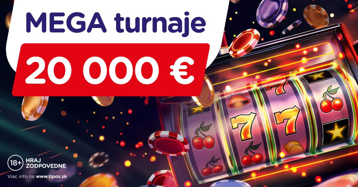 Hrajte týždňový MEGA turnaj o 20-tisíc eur a free spiny navyše v TIPOS kasíne