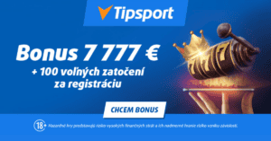 Tipsport kasíno bonus za registráciu pre nových hráčov - akčný kód nepotrebujete