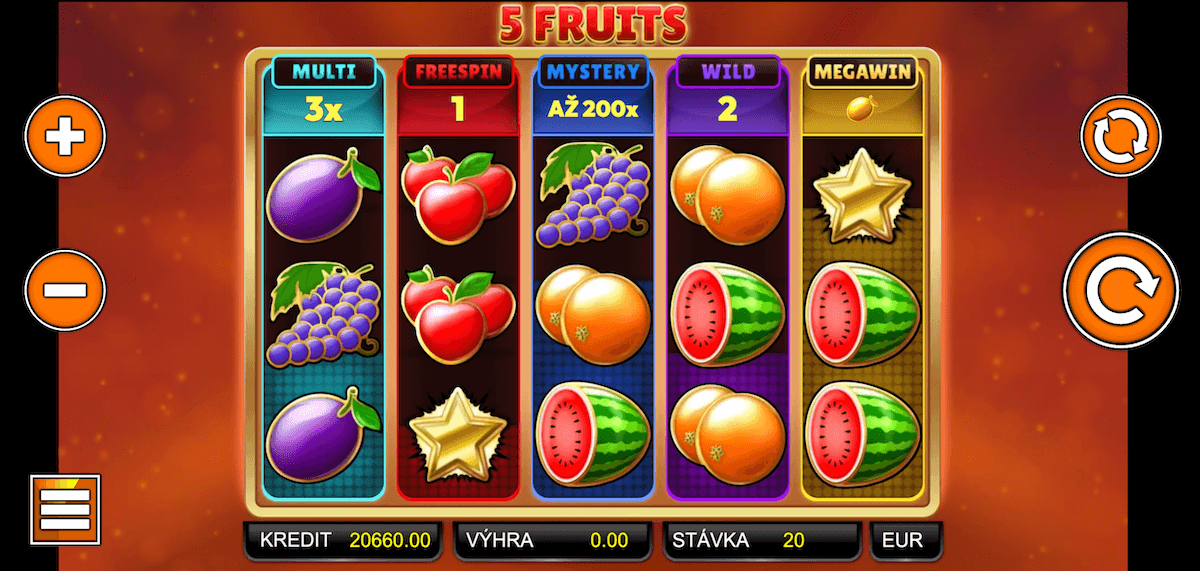 Automat 5 Fruits od ADELL - ukážka valcov